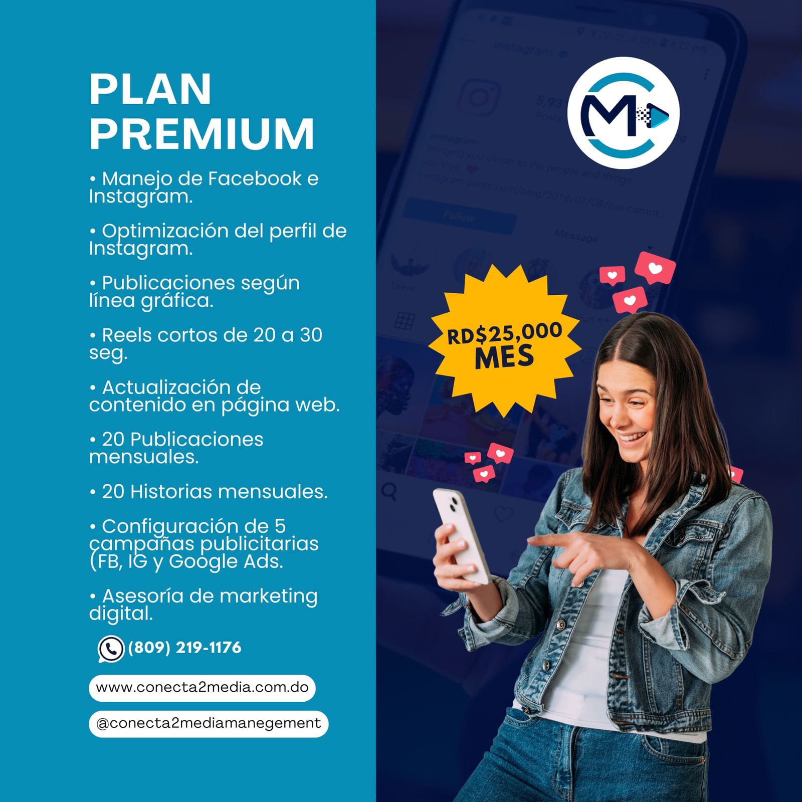Manejo de Redes Sociales Plan Premium